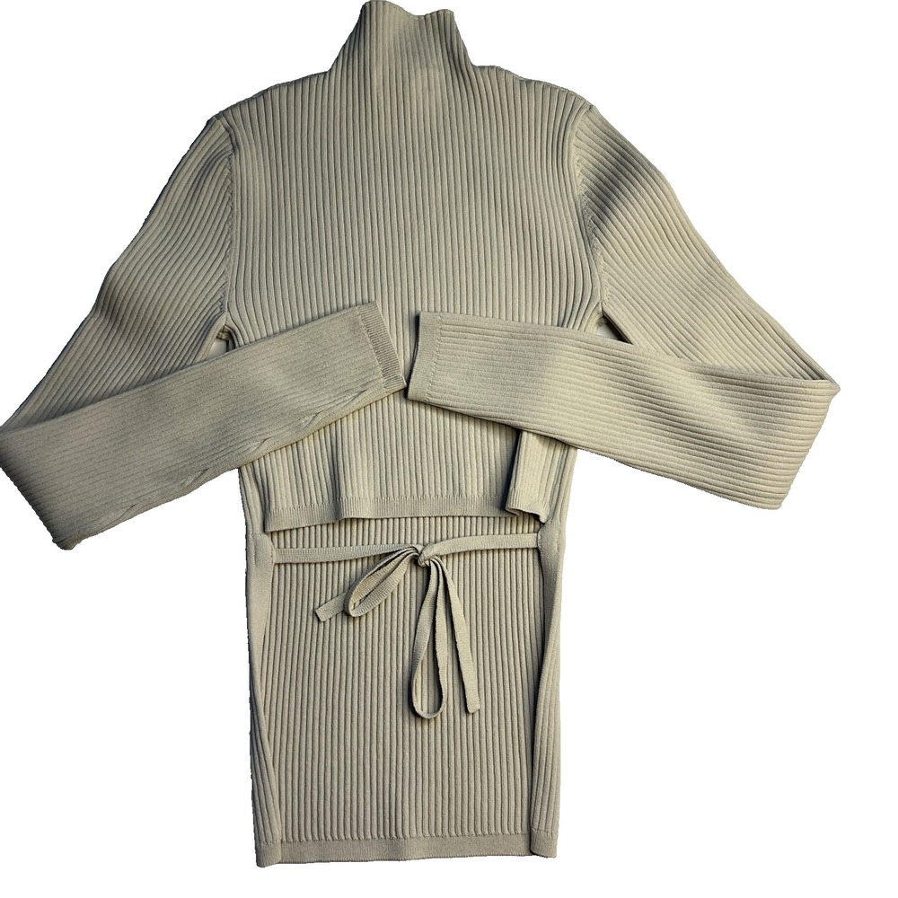 Babaton Aritzia Ambrosia Sculpt Knit Tie Back Top Matte Pearl Beige XS Body‎ Con